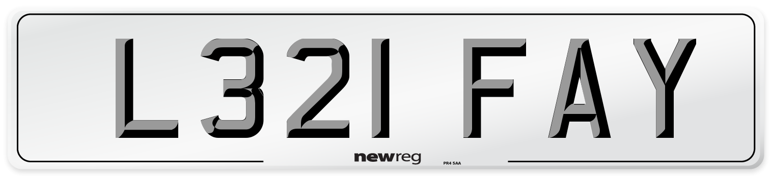 L321 FAY Number Plate from New Reg